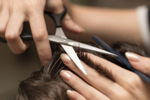 Man getting his hair cut